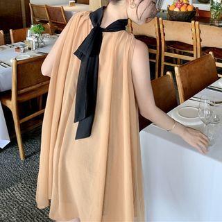 Halter Two-tone Mini Sundress
