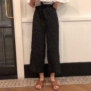 Polka Dot Chiffon Wide-leg Pants