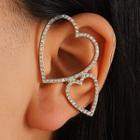 Rhinestone Heart Cuff Earring