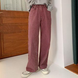 Adjustable Waist Straight-cut Pants