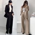 Set: Single-breasted Blazer + Striaght-cut Dress Pants