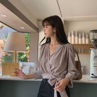 M Lange Crop Wrap Blouse