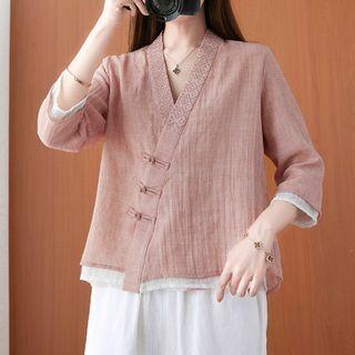 3/4-sleeve Lace Trim Hanfu Blouse