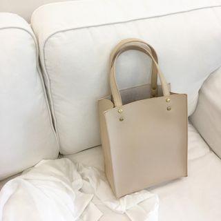 Set: Faux Leather Tote Bag + Clutch T603 - Grass Green - One Size