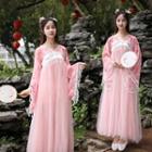 Long-sleeve Printed Tassel Detail Hanfu Dress