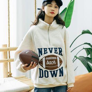 Embroidered Fleece Sweatshirt Off-white - One Size