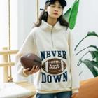 Embroidered Fleece Sweatshirt Off-white - One Size