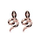 Rose Gold Plated Fashion Snake Austrian Element Crystal Earrings And Ear Studs Rose Gold - One Size