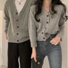 Couple-matching Cable-knit Cardigan