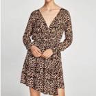 Long-sleeve Leopard Printed Dress