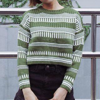 Patterned Cropped Sweater