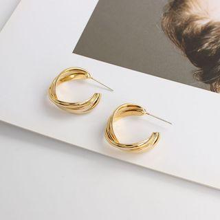 Twisted Open Hoop Earring / Clip-on Earring