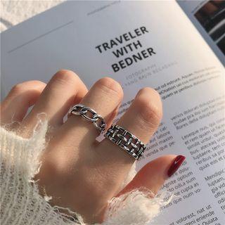 925 Sterling Silver Hoop Link Open Ring