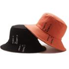 Embroidered Lettering Bucket Hat Tangerine Red - One Size