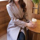 Snap-button Belted Long Coat