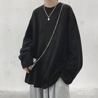 Long Sleeve Plain Oversized Tee