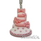 Sweet Pink Dolly Cake Swarovski Pendant Silver Necklace Pink - One Size