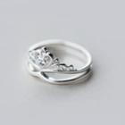 925 Sterling Silver Rhinestone Crown Ring