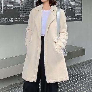 Single-breasted Faux Shearling Coat