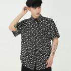 Elbow-sleeve Heart Printed Shirt