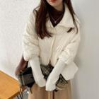 Knit Panel Zip-up Down Jacket