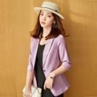 3/4-sleeve One-button Blazer / Midi Dress / Set