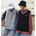 Couple Matching Embroidered Vest / Corduroy Shirt