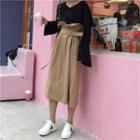 Paperbag Waist A-line Midi Skirt