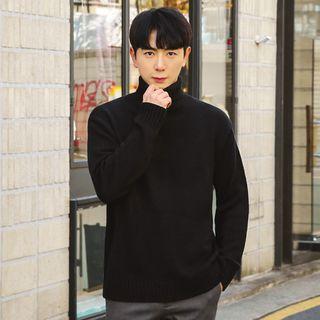 Ribbed Turtle-neck Sweater
