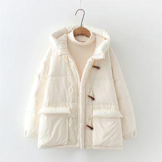 Hooded Padded Toggle Front Jacket