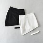 Set: Asymmetrical Mini Pencil Skirt + Garter