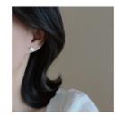 Cloud Stud Earring 1 Pair - Silver - One Size