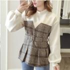 Mock Two Piece Plaid Sweatshirt