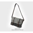 Water Resistant Buckled Crossbody Bag Crazy Horse Leather - Black - One Size