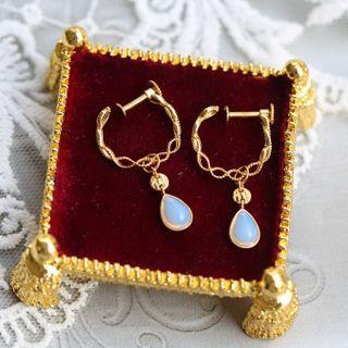 Hoop Clip-on Earring / Gemstone Pendant / Set