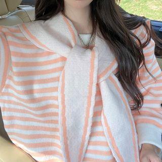 Long-sleeve Striped Sailor Collar Knit Sweater