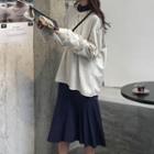 Frill-trim Sweatshirt / Long-sleeve Midi Dress