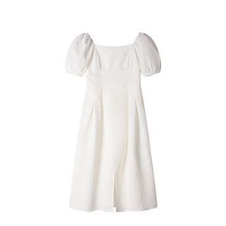 Plain Square Neck Midi Dress
