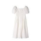 Plain Square Neck Midi Dress
