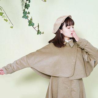 Set: Plain Corduroy Top + Loose-fit Dress