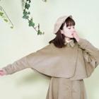 Set: Plain Corduroy Top + Loose-fit Dress