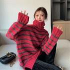 Striped Turtle Neck Sweater