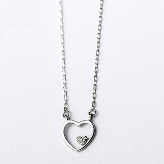 S925 Sterling Silver Heart-shaped Pendant Necklace