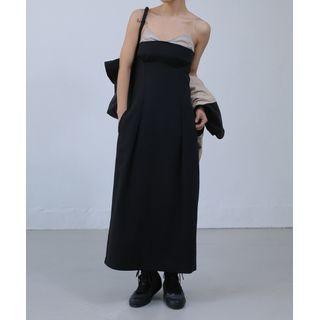 Tow-tone Maxi Strappy Dress Black - One Size