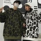 Couple Matching Leopard Print Oversize Hoodie
