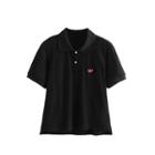 Short-sleeve Cherry Embroidery Polo Shirt
