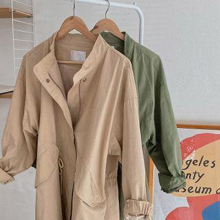 Stand-collar Oversized Safari Coat