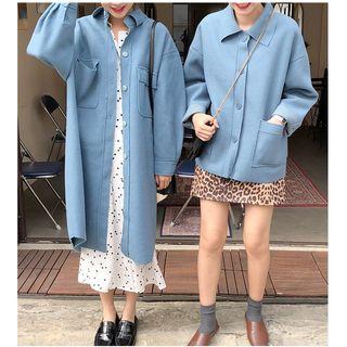 Pocket Button-up Jacket/ Long Coat