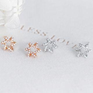 Star Rhinestone Sterling Silver Earring