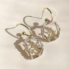 Non-matching Rhinestone Hoop Star Dangle Earring 1 Pair - Gold - One Size